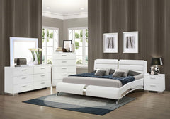 Jeremaine White California King Bed 5 Pc Set - MyWaynesHome #