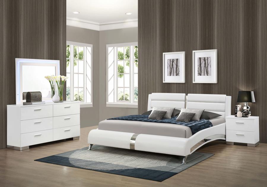 Jeremaine White Queen Bed 4 Pc Set - MyWaynesHome #