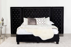 Hailey Black Eastern King Bed W/ Wing Panel - MyWaynesHome #