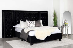 Hailey Black California King Bed W/ Wing Panel - MyWaynesHome #