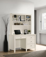 Selena Ivory Computer Desk W/ Hutch - MyWaynesHome #