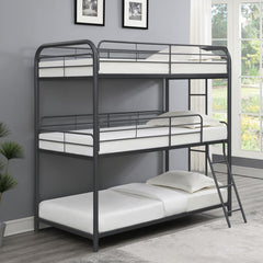 Garner Grey Twin / Twin / Twin Triple Bunk Bed - MyWaynesHome #