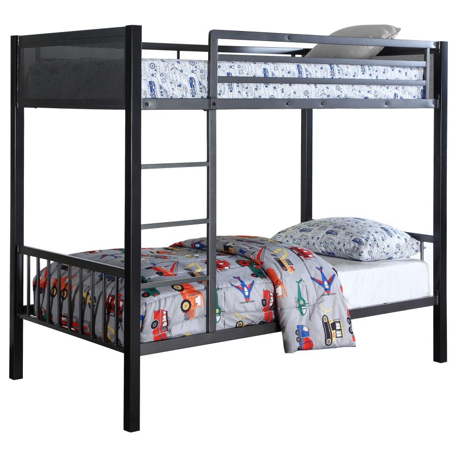 Meyers Black Twin / Twin Bunk Bed - MyWaynesHome #