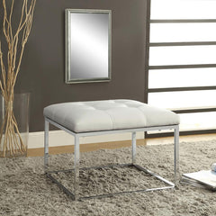 Swanson White Ottoman - MyWaynesHome #