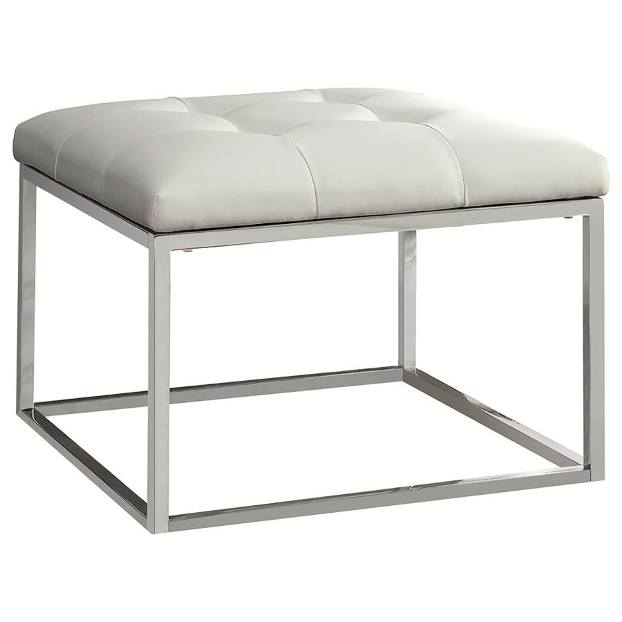 Swanson White Ottoman - MyWaynesHome #