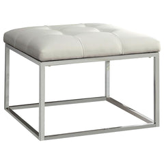Swanson White Ottoman - MyWaynesHome #