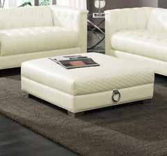 Chaviano Ivory Ottoman - MyWaynesHome #