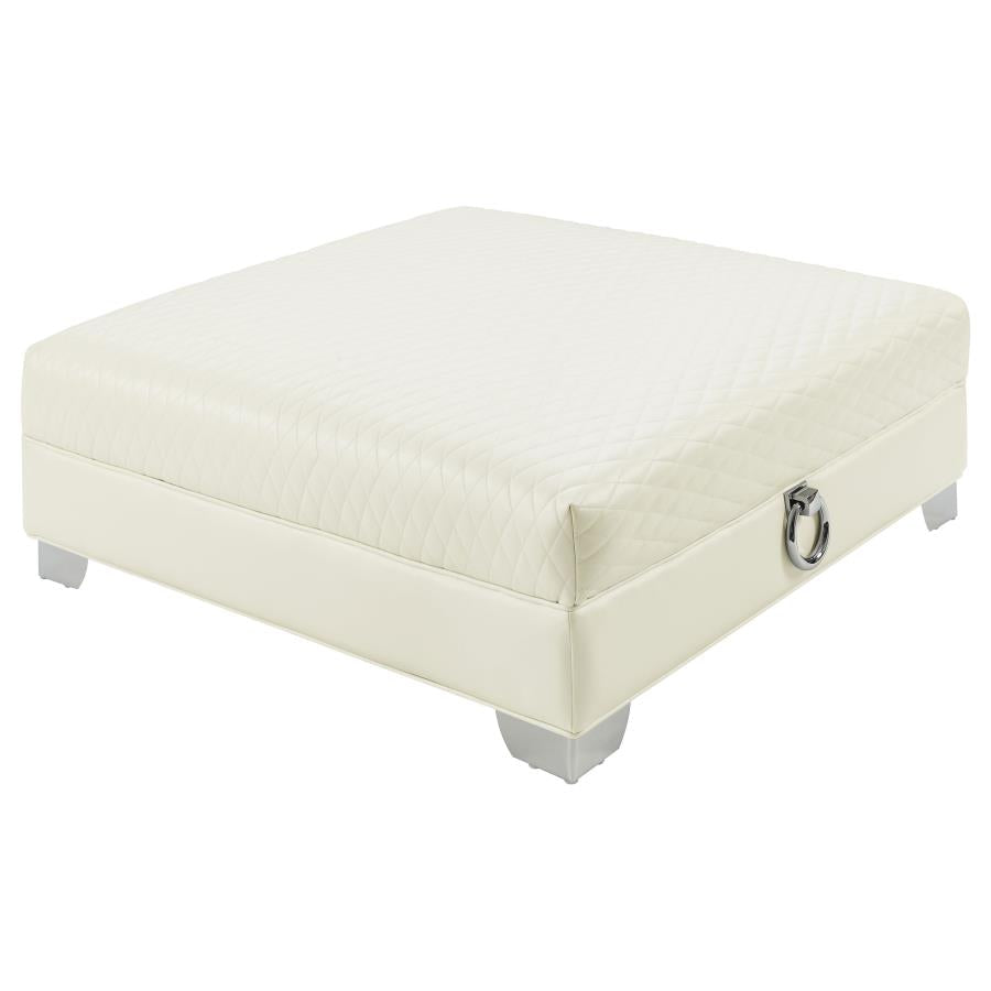 Chaviano Ivory Ottoman - MyWaynesHome #
