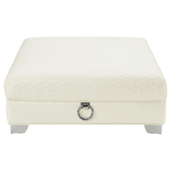 Chaviano Ivory Ottoman - MyWaynesHome #