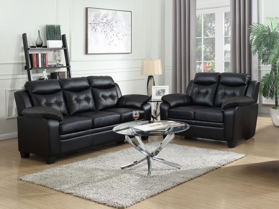 Finley Black 2 Pc Sofa Set - MyWaynesHome #
