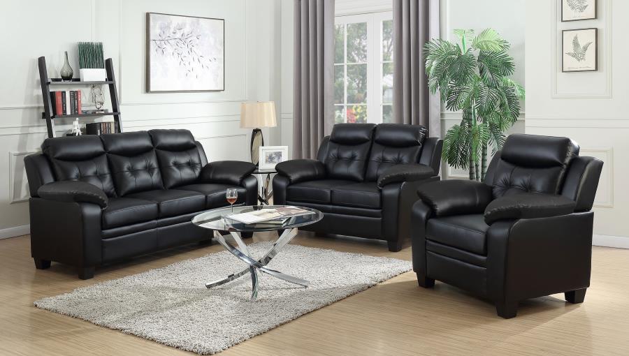 Finley Black 3 Pc Sofa Set - MyWaynesHome #