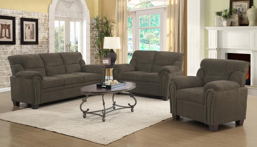 Clementine Brown 3 Pc Sofa Set - MyWaynesHome #