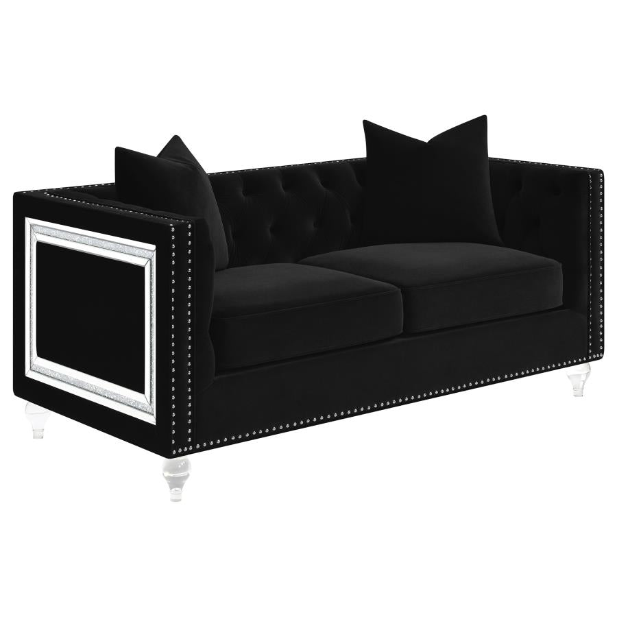 Delilah Black Loveseat - MyWaynesHome #