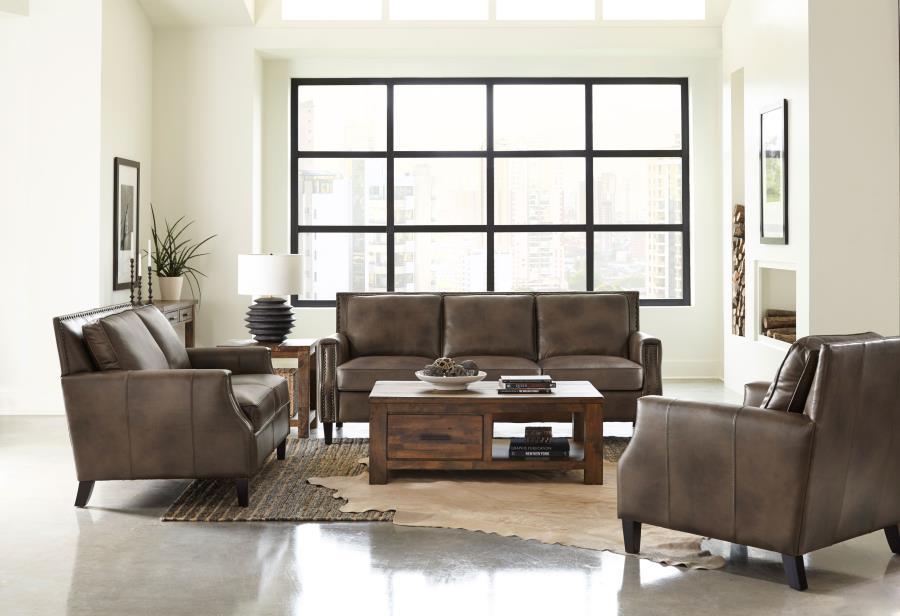 Leaton Brown 3 Pc Sofa Set - MyWaynesHome #