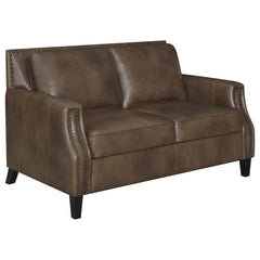 Leaton Brown Loveseat - MyWaynesHome #