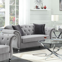Frostine Silver Loveseat - MyWaynesHome #