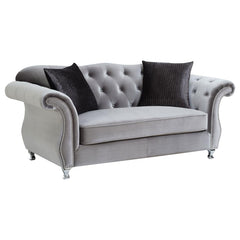 Frostine Silver Loveseat - MyWaynesHome #