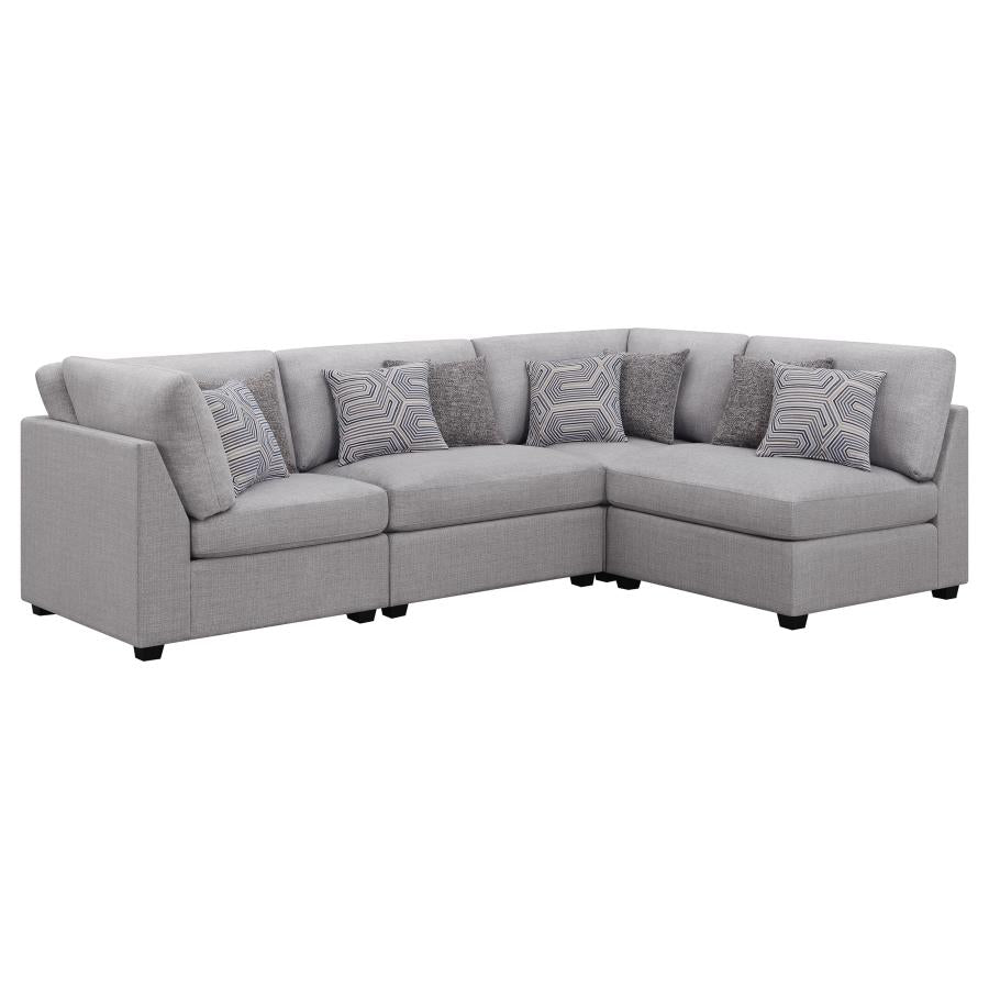 Cambria Grey 4 Pc Sectional - MyWaynesHome #
