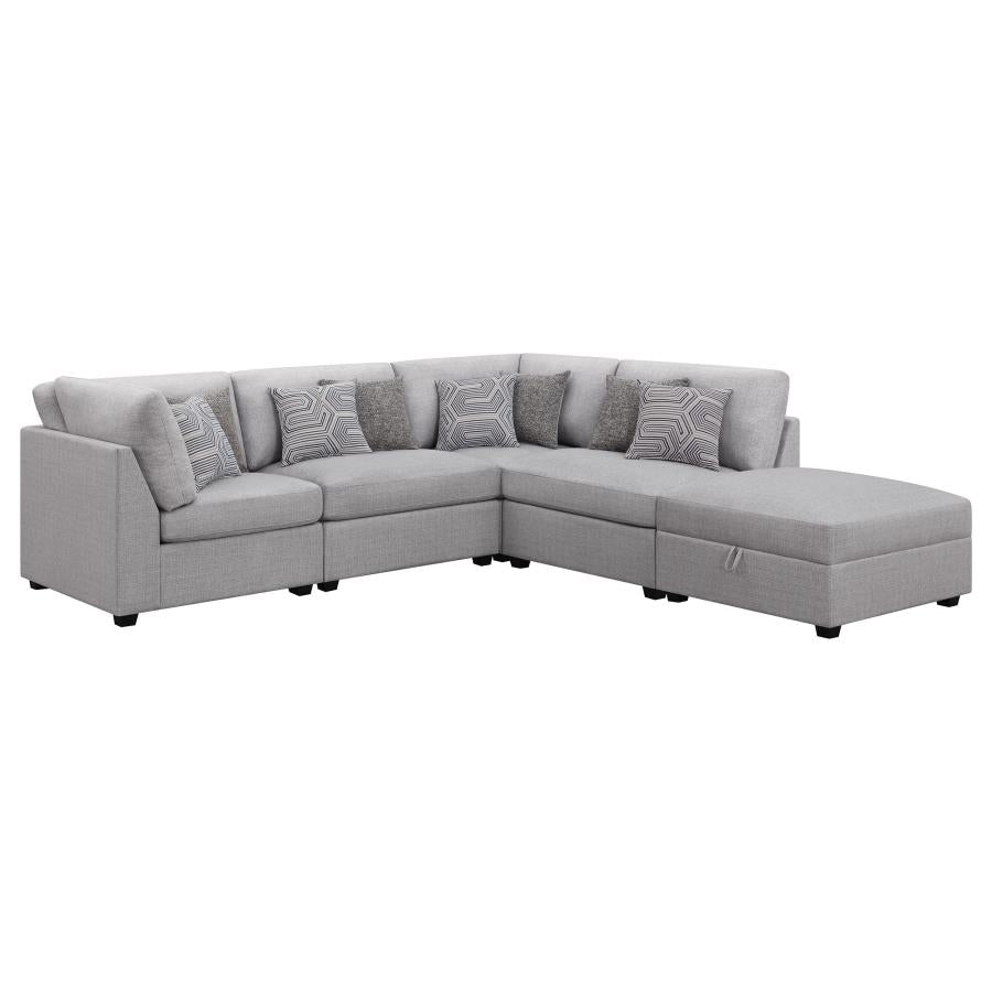 Cambria Grey 5 Pc Sectional - MyWaynesHome #