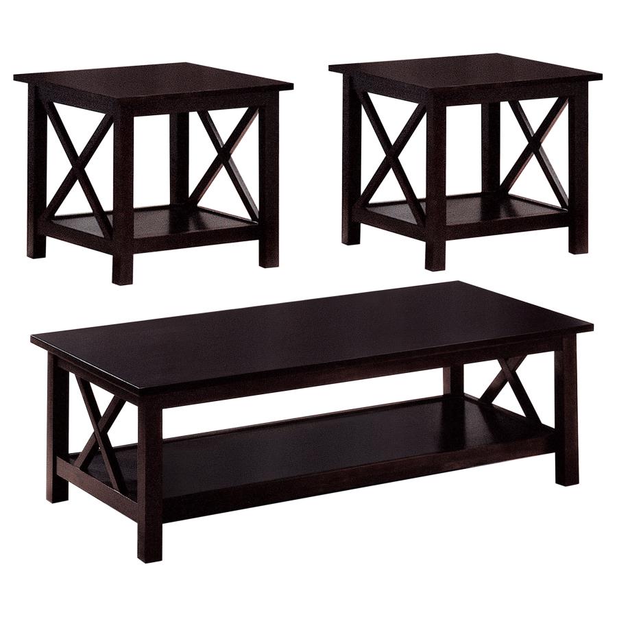 Rachelle Brown 3 Pc Coffee Table Set - MyWaynesHome #