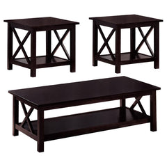 Rachelle Brown 3 Pc Coffee Table Set - MyWaynesHome #