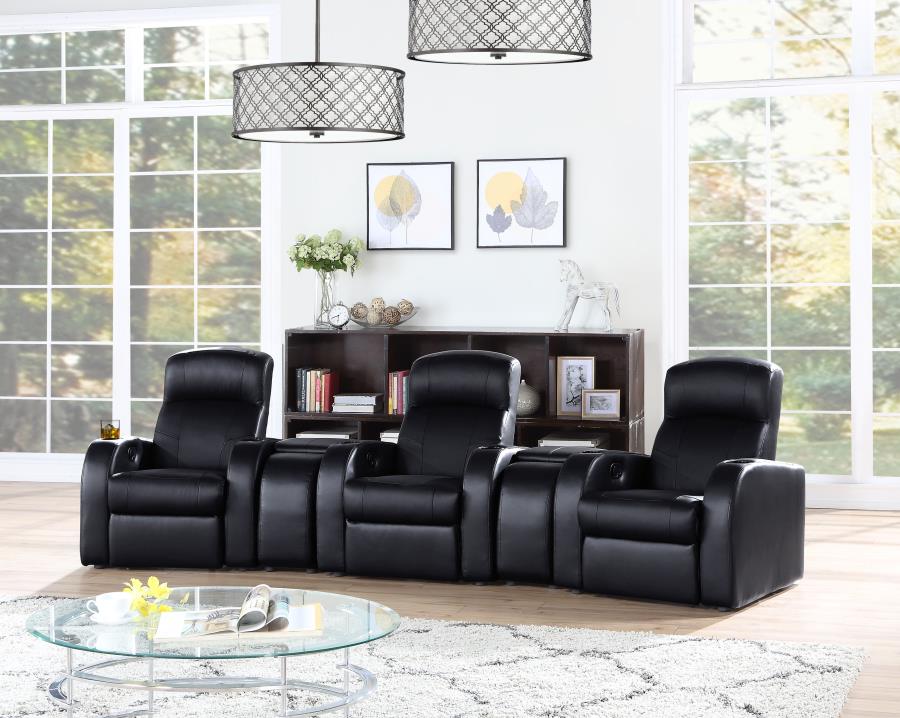 Cyrus Black 5 Pc Theater Seating (3r) - MyWaynesHome #