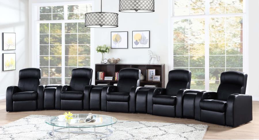 Cyrus Black 9 Pc Theater Seating (5r) - MyWaynesHome #