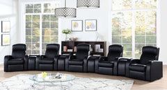 Cyrus Black 9 Pc Theater Seating (5r) - MyWaynesHome #