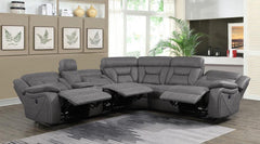 Higgins Grey 4 Pc Power Sectional - MyWaynesHome #