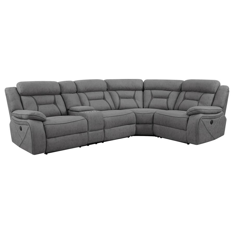 Higgins Grey 4 Pc Power Sectional - MyWaynesHome #