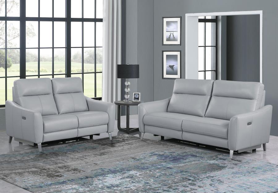 Derek Grey 2 Pc Power Sofa Set - MyWaynesHome #