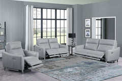 Derek Grey 3 Pc Power Sofa Set - MyWaynesHome #