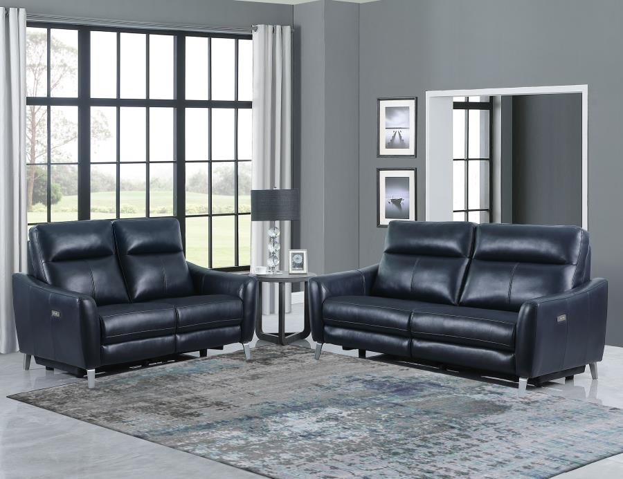 Derek Blue 2 Pc Power Sofa Set - MyWaynesHome #