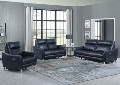 Derek Blue 3 Pc Power Sofa Set - MyWaynesHome #