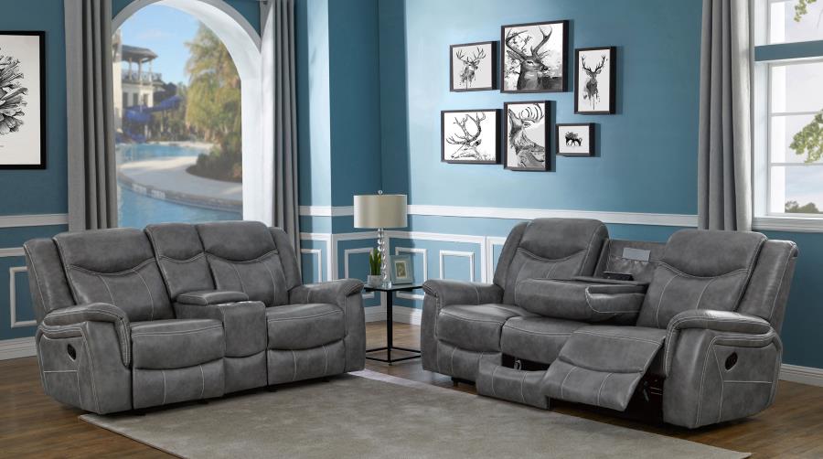 Conrad Grey 2 Pc Motion Sofa Set - MyWaynesHome #
