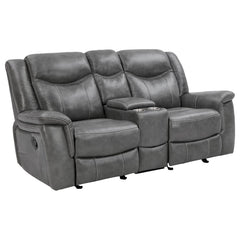 Conrad Grey Glider Loveseat W/ Power Outlet - MyWaynesHome #