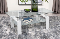 Dyer White Coffee Table - MyWaynesHome #