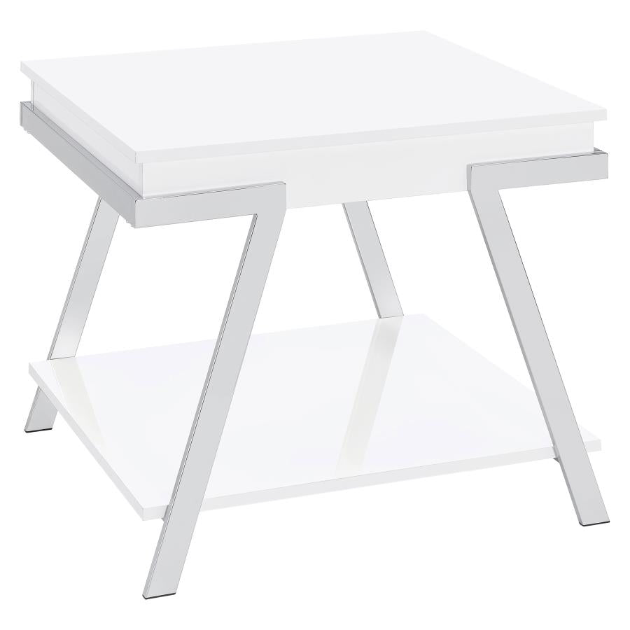 Marcia White End Table - MyWaynesHome #