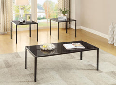 Brock Black 3 Pc Coffee Table Set - MyWaynesHome #