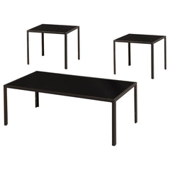 Brock Black 3 Pc Coffee Table Set - MyWaynesHome #