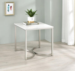 Leona White End Table - MyWaynesHome #