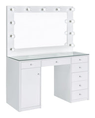 Percy White Vanity Table & Mirror - MyWaynesHome #