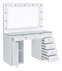 Percy White Vanity Table & Mirror - MyWaynesHome #