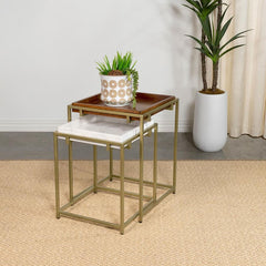 Bolden Gold 2 Pc Nesting Table - MyWaynesHome #