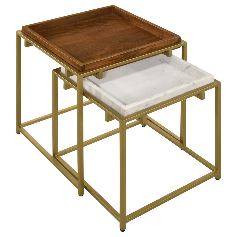 Bolden Gold 2 Pc Nesting Table - MyWaynesHome #