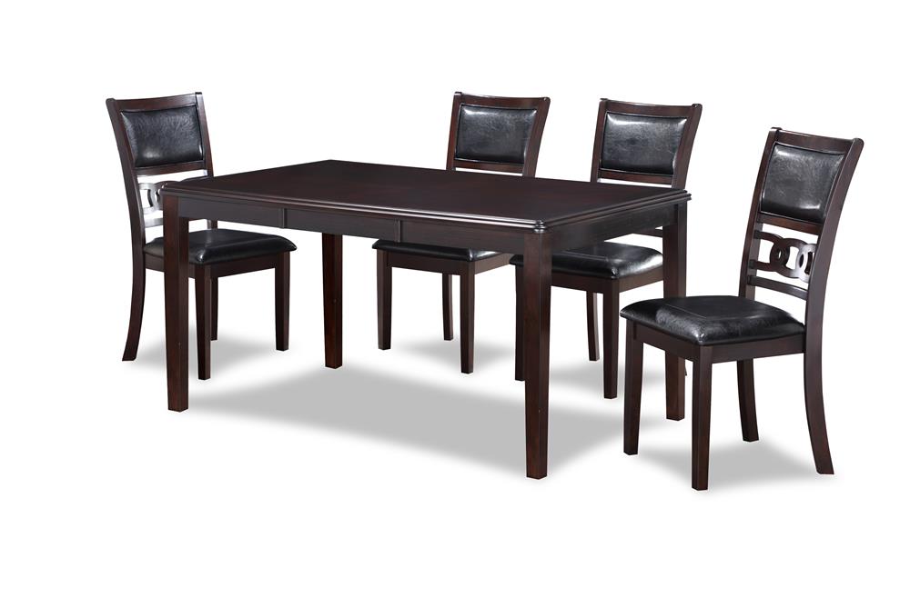 GIA 5 PC 60" DINING TABLE & 4 CHAIRS-EBONY - MyWaynesHome #