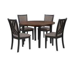 POTOMAC 48" ROUND DINING TABLE & 4 CHAIRS-BROWN/BLACK - MyWaynesHome #