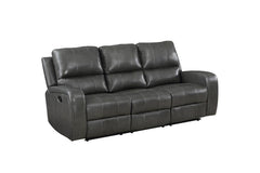 LINTON LEATHER SOFA W/ PWR FR-GRAY - MyWaynesHome #