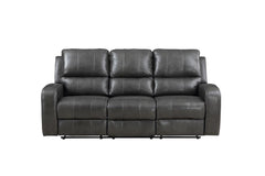 LINTON LEATHER SOFA W/ PWR FR-GRAY - MyWaynesHome #