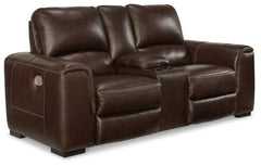 Alessandro Power Reclining Loveseat with Console - MyWaynesHome #